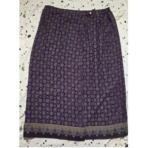 Vintage Designs & Co Lane Bryant Purple Geometric Wrap Maxi Skirt Plus Size 20